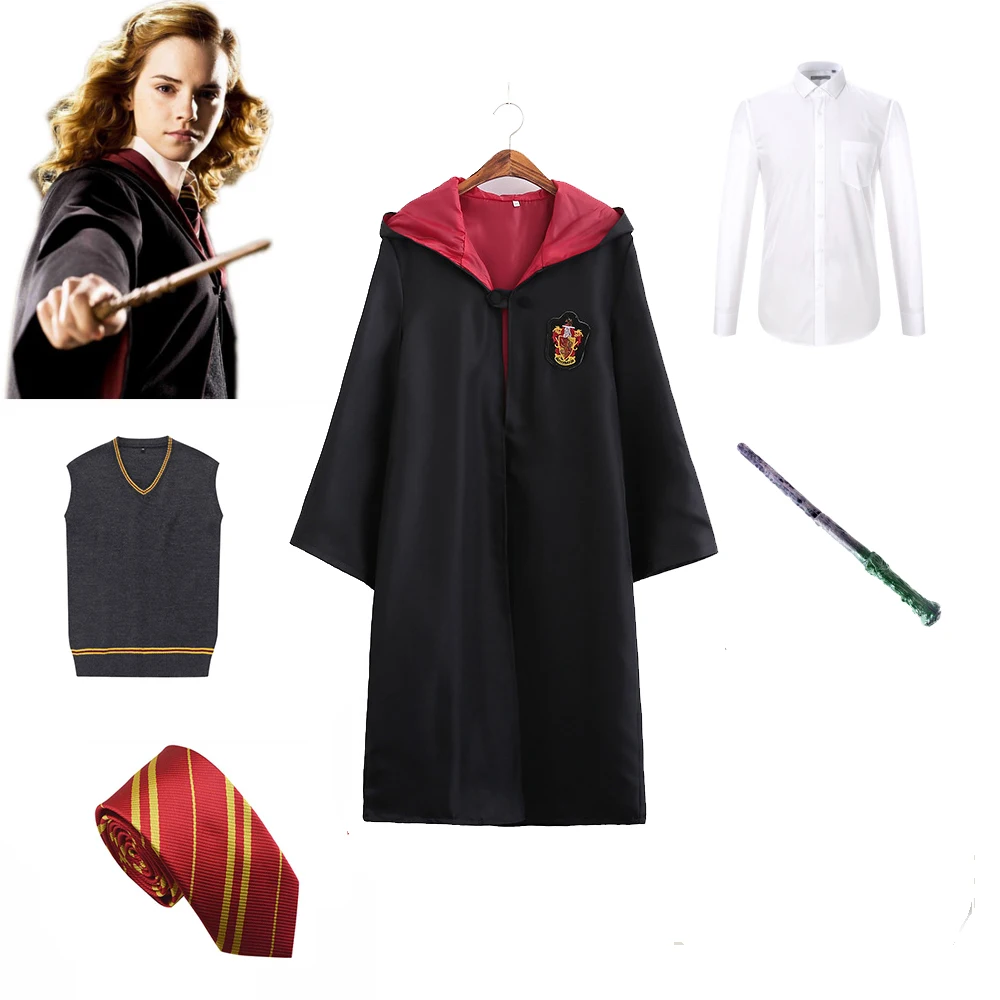 Gryffindor Форма Гриффиндора Гермионы Грейнджер косплей костюм ребенок взрослый версия Хэллоуин волшебник для Харри костюмы - Цвет: Gryffindor