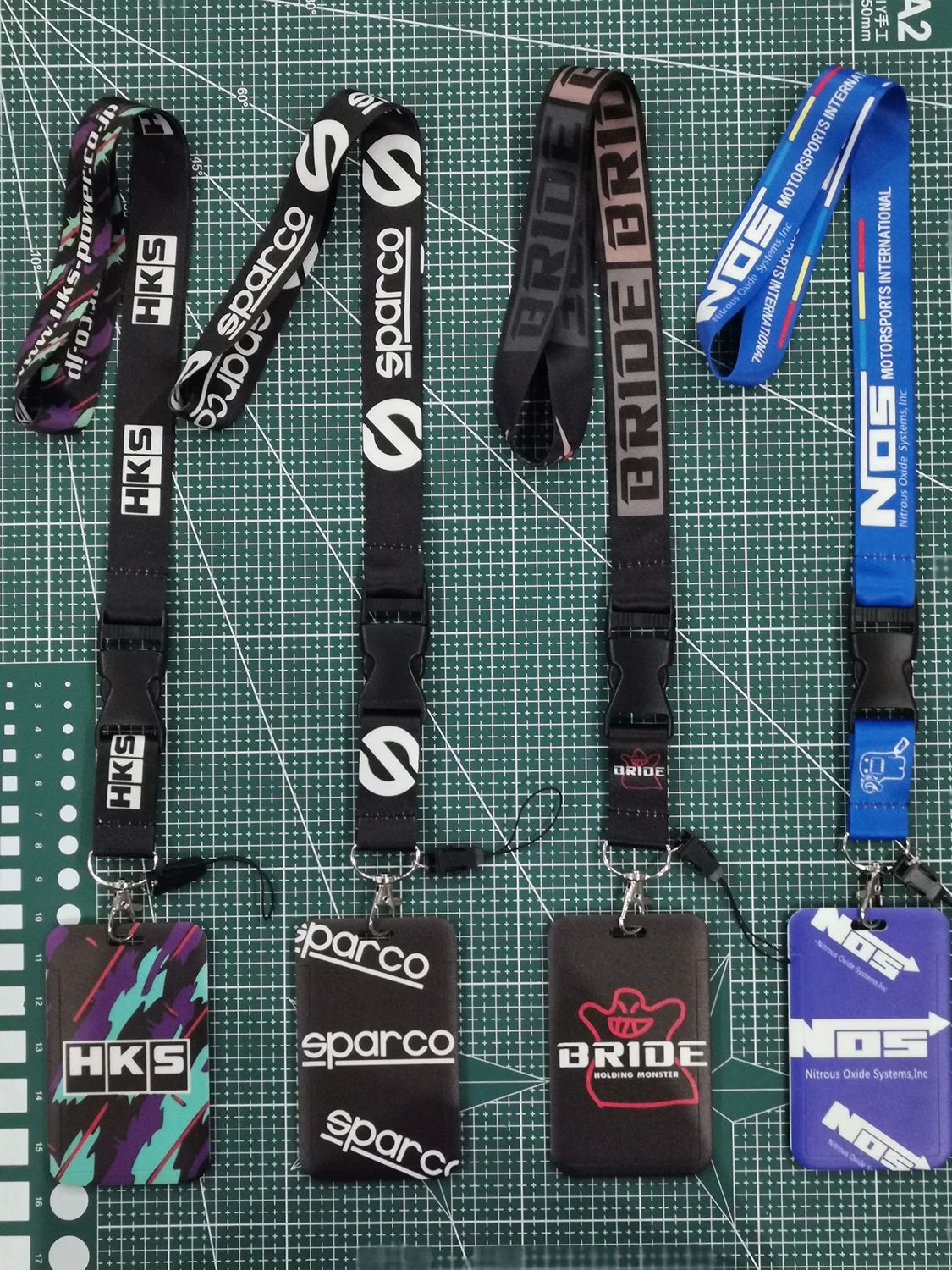 JDM Racing Style ABS Bank Credit Card Holder Wallet Bus ID Name Work Lanyard For BRIDE SPARCO NOS HKS MUGEN POWER | Автомобили и