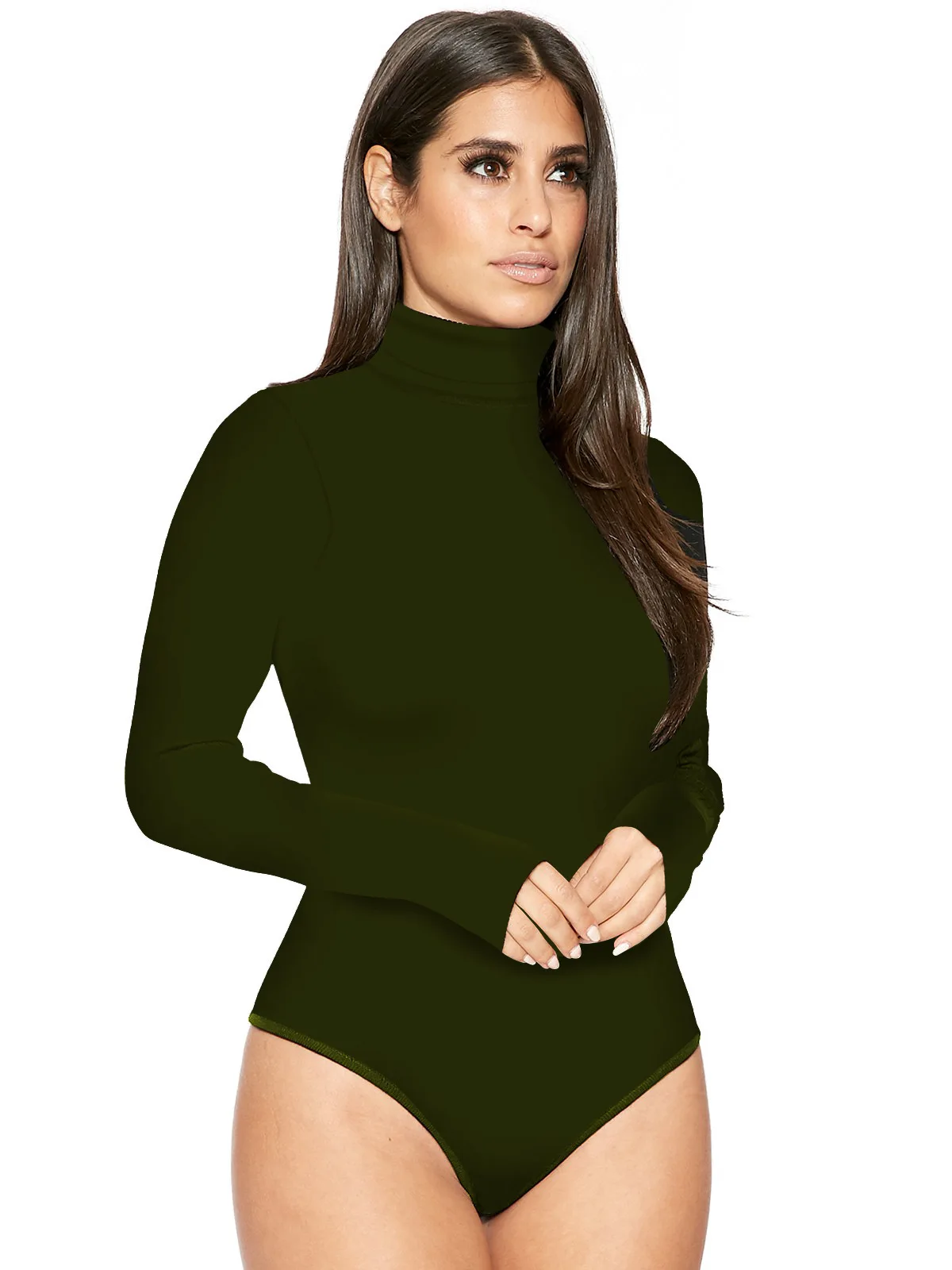 Turtleneck Long Sleeve Women Bodysuits Elastic Slim Elegant Femme Jumpsuits High Waist Autumn Winter Clothing Female 12 Colors