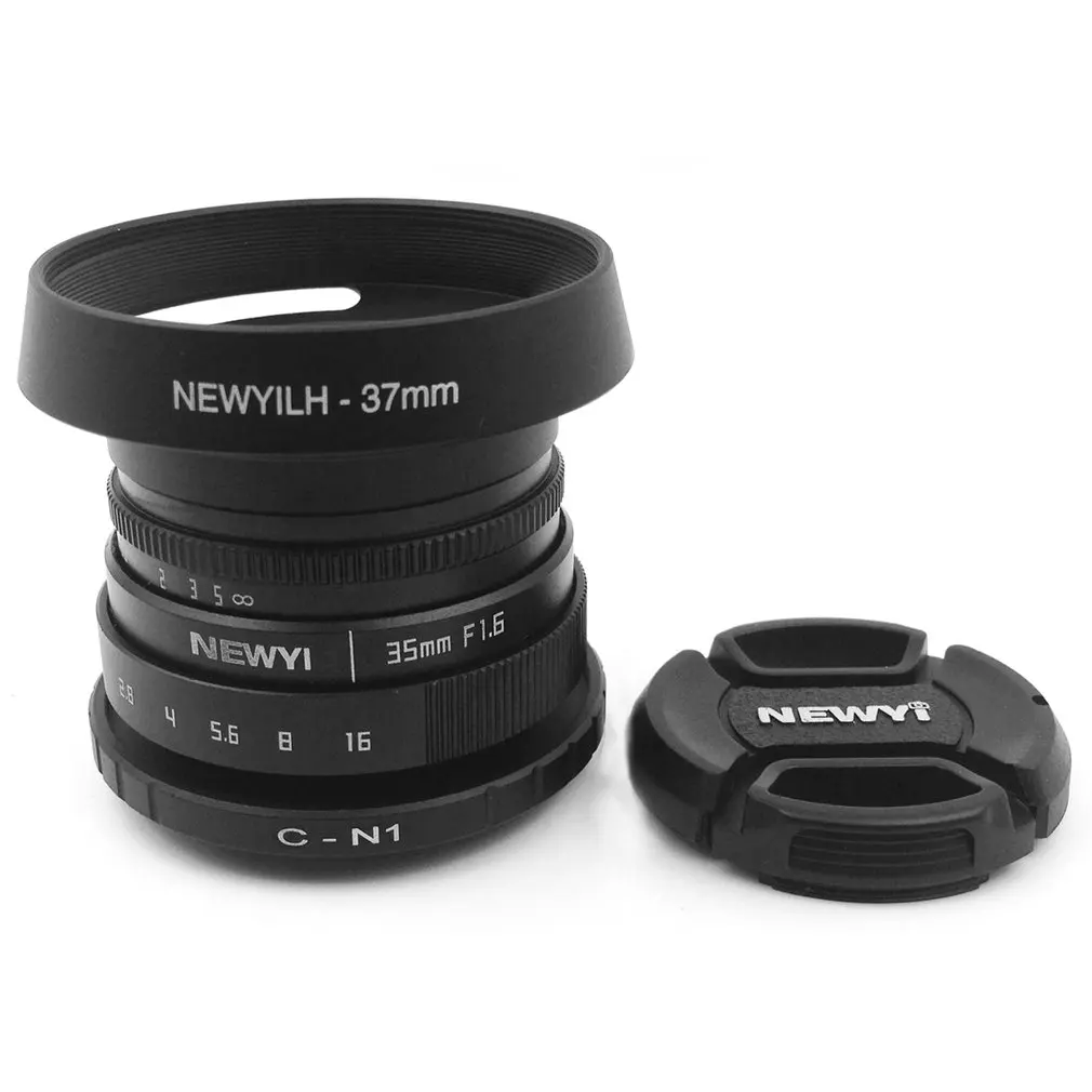 Алюминиевый сплав 35 мм f/1,6 CCTV Мини объектив для Nikon1 V1/J1/V2/J2/J3/V3/S1/S2/AW1/JMount адаптер капота камеры