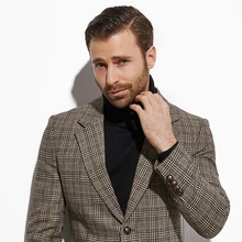 Твидовый пиджак модный дизайн серый клетчатый Блейзер сделанный на заказ теплый шерстяной смешанный приталенный модный коричневый серый клетчатый блейзер