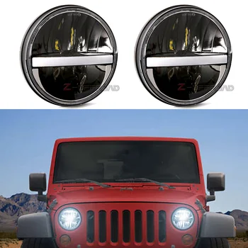 

For Wrangler Unlimited 7Inch Car Headlight LED Projector Headlamp with White DRL&Amber Turn Signal
