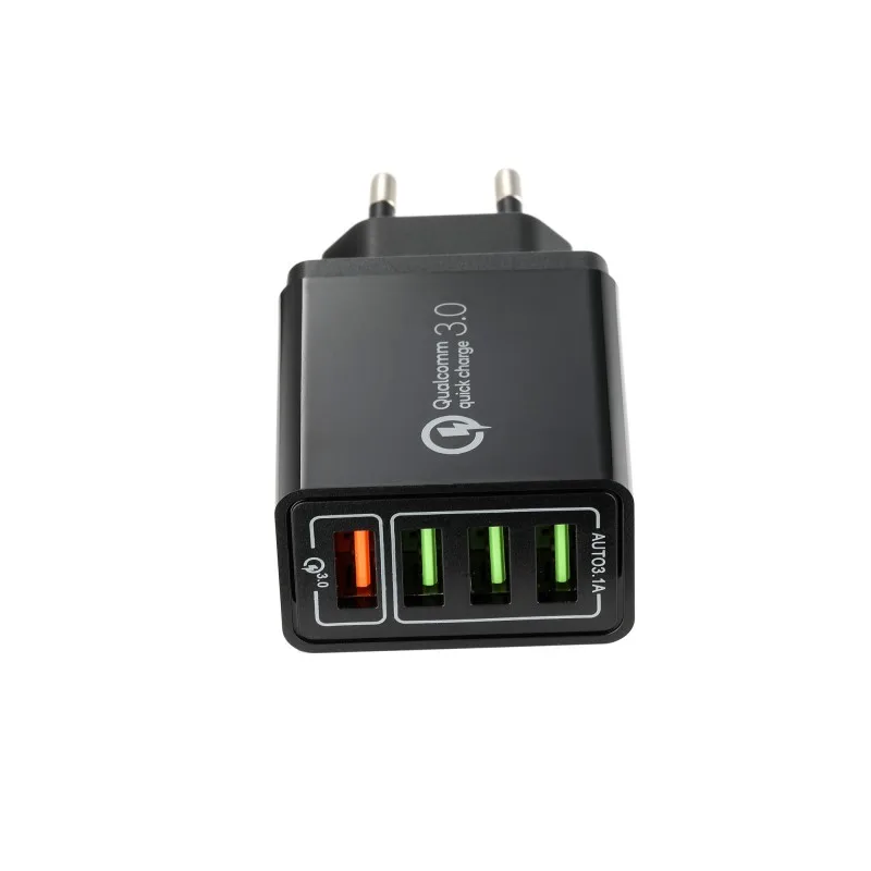 5V 3.1A USB зарядное устройство светодиодный цифровой дисплей для iPhone samsung Xiaomi 4 порта USB быстрая зарядка быстрая 3,0 настенная зарядка для мобильного телефона