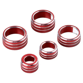 

5PCS Car Control Switch Knob Decoration Case Air Conditioning+Audio+Function+Rear Mirror Knob Switch Covers Trim for Toyota Camr