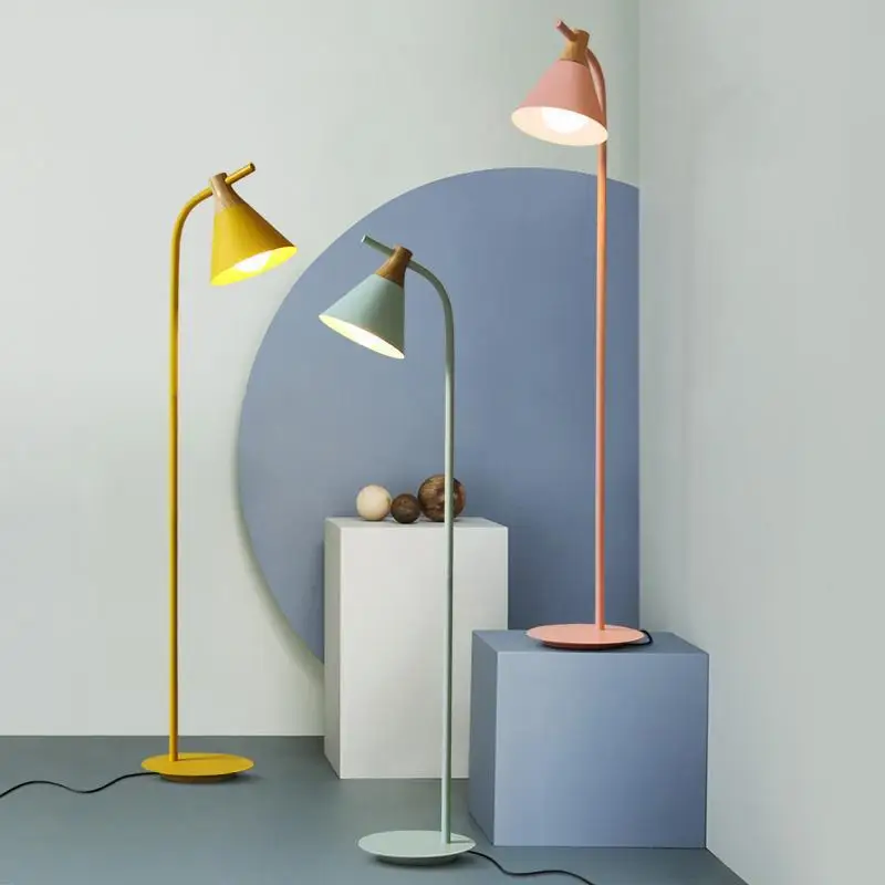 

Modern Iron Painted E27 LED Floor Lamp American Floor Lamps for Living Room 4color Floor Light Bedroom Office Lamparas De Pie