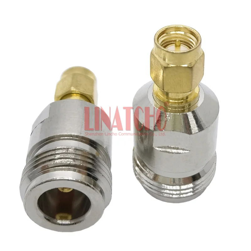 RF 50 Ohm Brass Straight SMA Male to N Female Adaptor Connector for Antenna Extension Cable