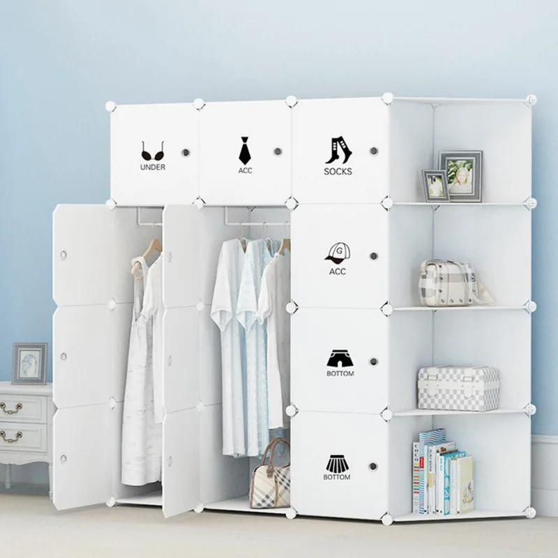 

Van Gordon Simple Wardrobe Sub-Modern Minimalist Adult Assembly Wardrobe Children Combination PP Plastic Storage Economical
