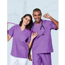 Унисекс костюм медика Больничная Одежда Набор для женщин мужчин модный дизайн в обтяжку стоматологические халаты салон красоты мужская униформа медсестры