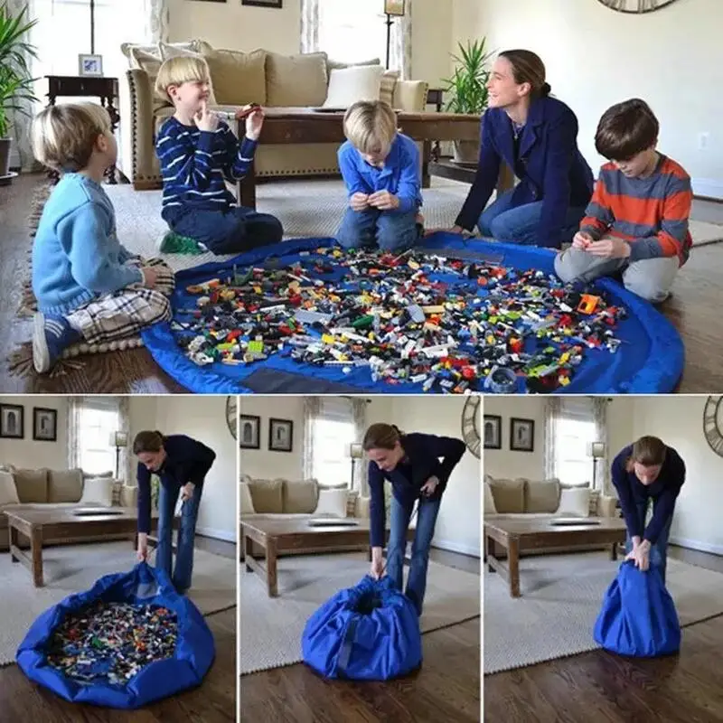 

1.5M Kids Play Mat Toy Storage Bags oversized Cleanup Organizer Play Mat Durable toy Storage Bag Outdoor Building Blocks Ma