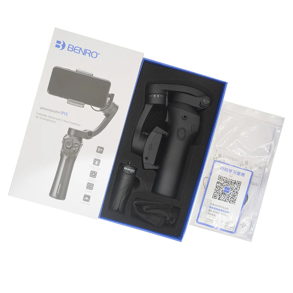 BENRO P1S P1 3 оси смартфон Gimbals Стабилизатор Ручной карданный стабилизатор для Gopro iPhone huawei XiaoMi