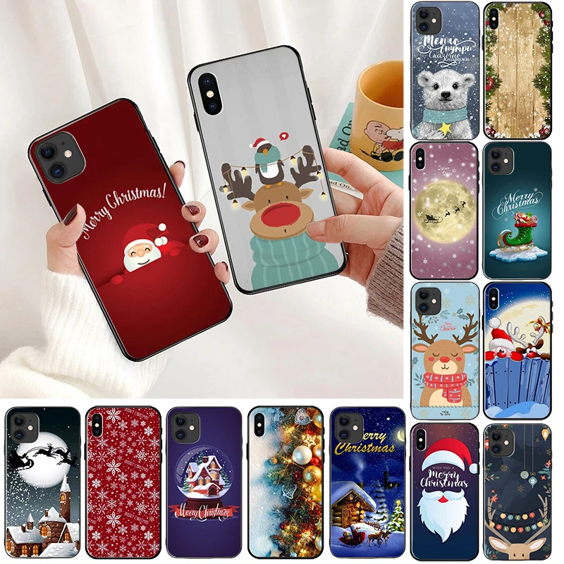Merry Christmas Elk DIY роскошный высококачественный защитный чехол для iPhone X XS MAX 6 6S 7 7plus 8
