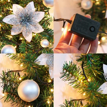 

8.8-foot LED Pre-lit Christmas Wreath Mixed-Decorated Christmas Rattan Artificial Flower Vine Plant Garden Gate Home Decoration