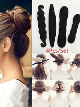  1/4Pcs Set Women Magic Foam Sponges Styling Hair Clip Device Donut Quick Messy Bun Updo Hairs Clips Tools Braid Hair Accessories 