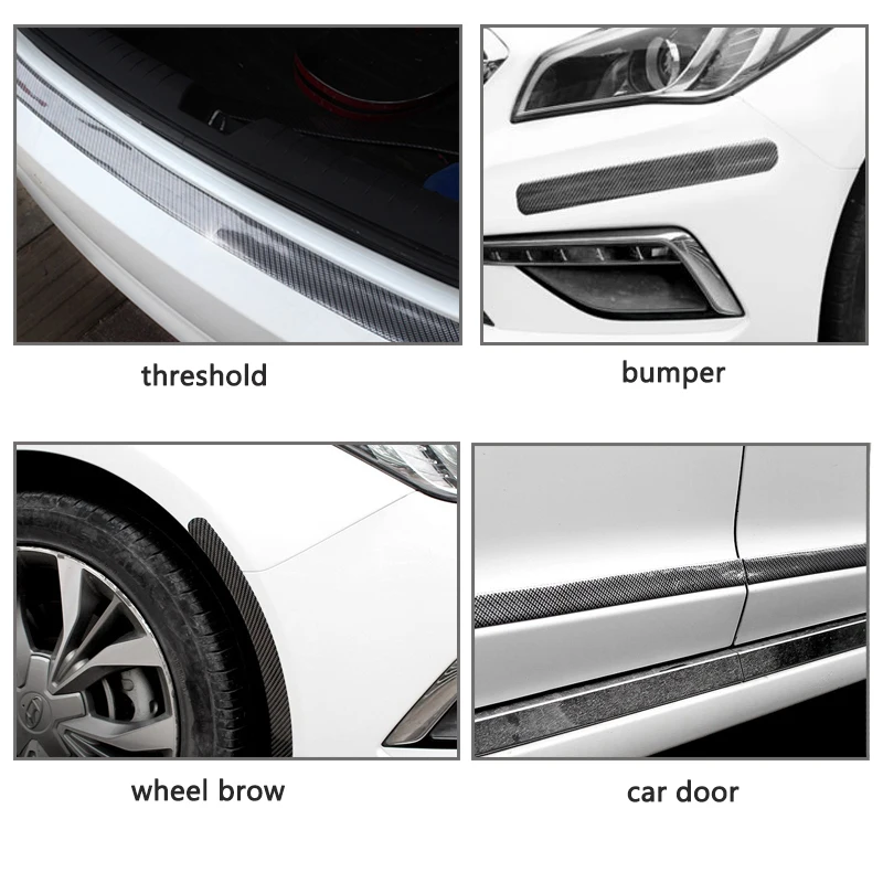 5D Carbon Faser Gummi Styling Auto Aufkleber Tür Sill Schutz Waren