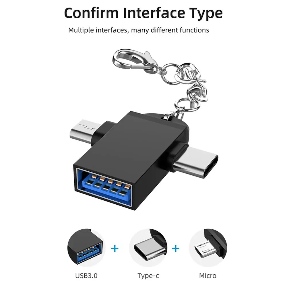 

2 in 1 USB 3.0 OTG Cable Type C Micro USB to USB3.0 Adapter USB-C Data Transfer Cable for Smart Android Phone Type-C Phone
