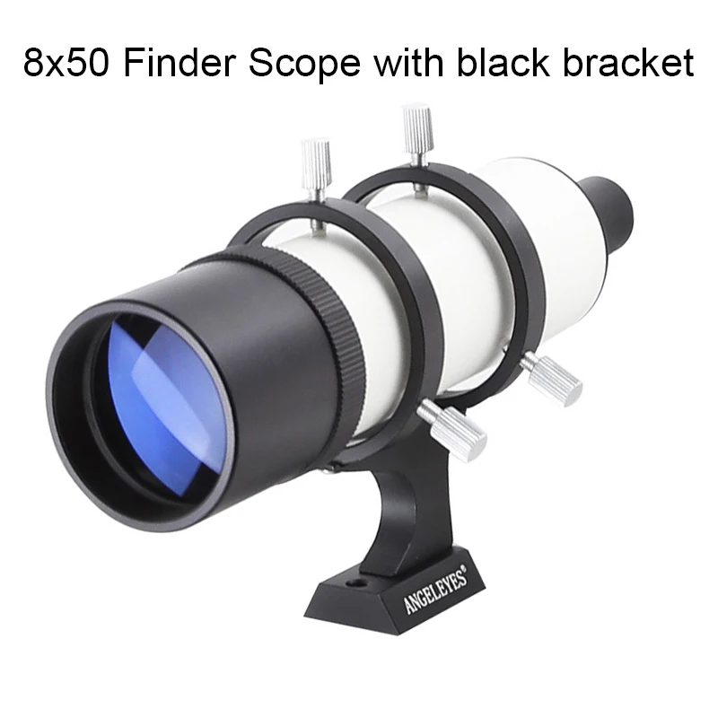 8x50 black bracket 50 мм Finder Scope с крестом волос сетка сплав HD Finderscope в различном увеличением астрономический телескоп аксессуары - Цвет: 8x50 black bracket