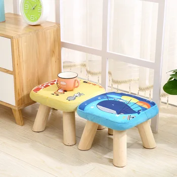 

Creative mushroom stool four foot small square stool, removable and washable household stool
