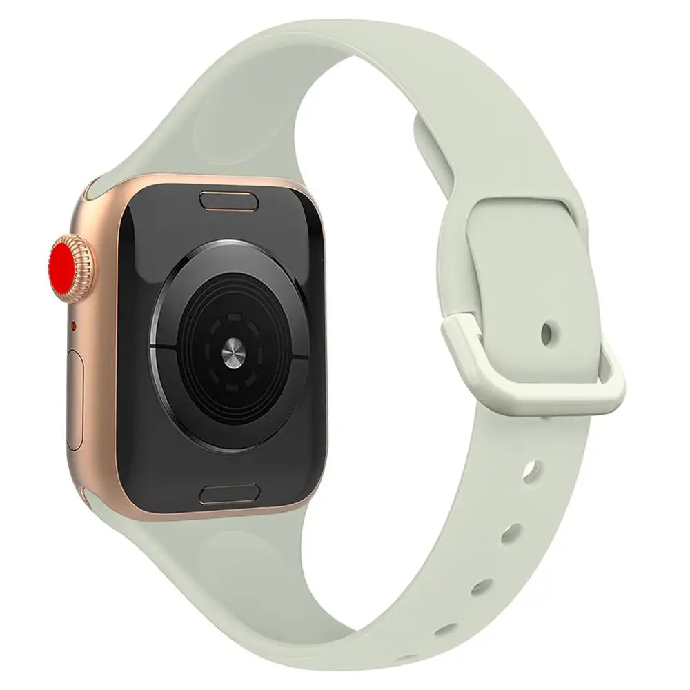Мягкий силиконовый замена спортивный пояс для 38/40/42/44 мм Apple Watch серии 1 2 3 4 5 наручных часов iWatch, спортивные смарт-корректируемая контактная манжета - Цвет ремешка: rock blue