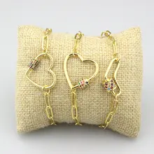 7,5 дюймов 5 шт./лот дизайн cz браслет, модный кубический цирконий Застежка Шарм компонент, ювелирные изделия браслеты ручной работы дешево оптом