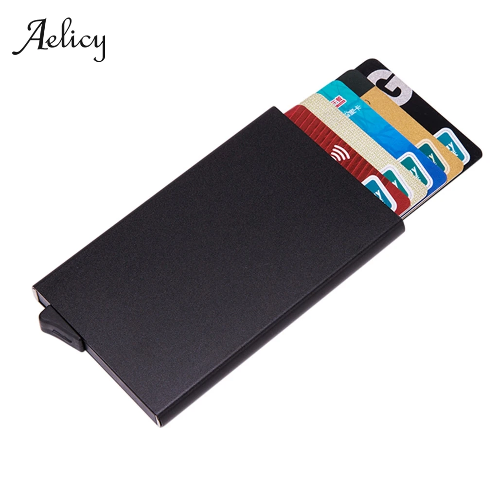 Aelicy Анти кражи ID Кредитная карта держатель Porte Carte тонкие алюминиевые