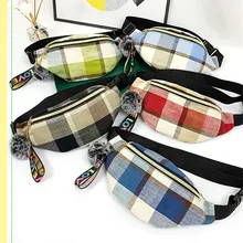 Женская поясная сумка, модная кожаная поясная сумка на ремне, новая Универсальная сумка в клетку
