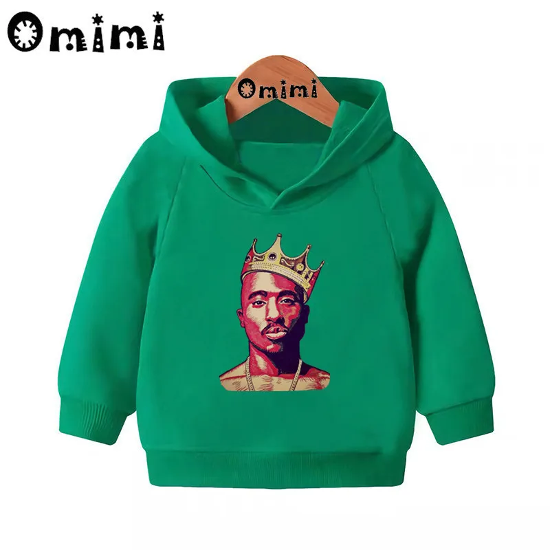 Дети Тупак 2pac Хип-хоп Swag печати крутые Свитшоты детские толстовки с капюшоном пуловер для малышей топы для девочек и мальчиков, осенняя одежда KMT287