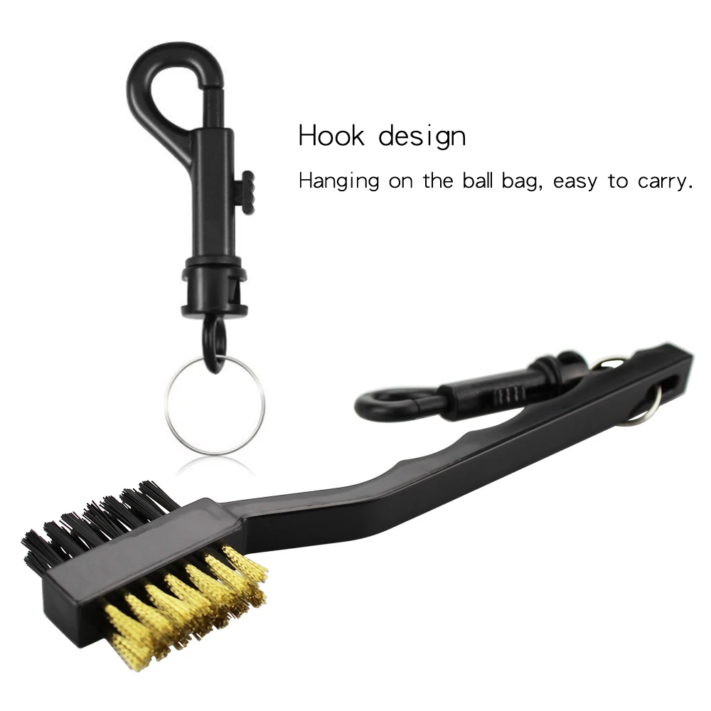 Щетка для гольфа 2 сторонние латунные провода нейлоновый набор чистки с брелоком