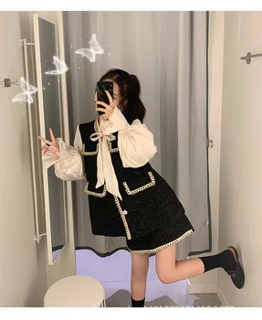 

Women's Wear Early Autumn Season Foreign Style Age Reduction Small Xiangfeng Occupation Goddess Autumn Style Skirt Two Piece