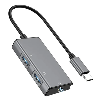 

USB C to Headphone Adapter 3 in 1 Type C 3.5mm Audio Port + PD Power Port Stable for Galaxy Note 10 Aux Adapter