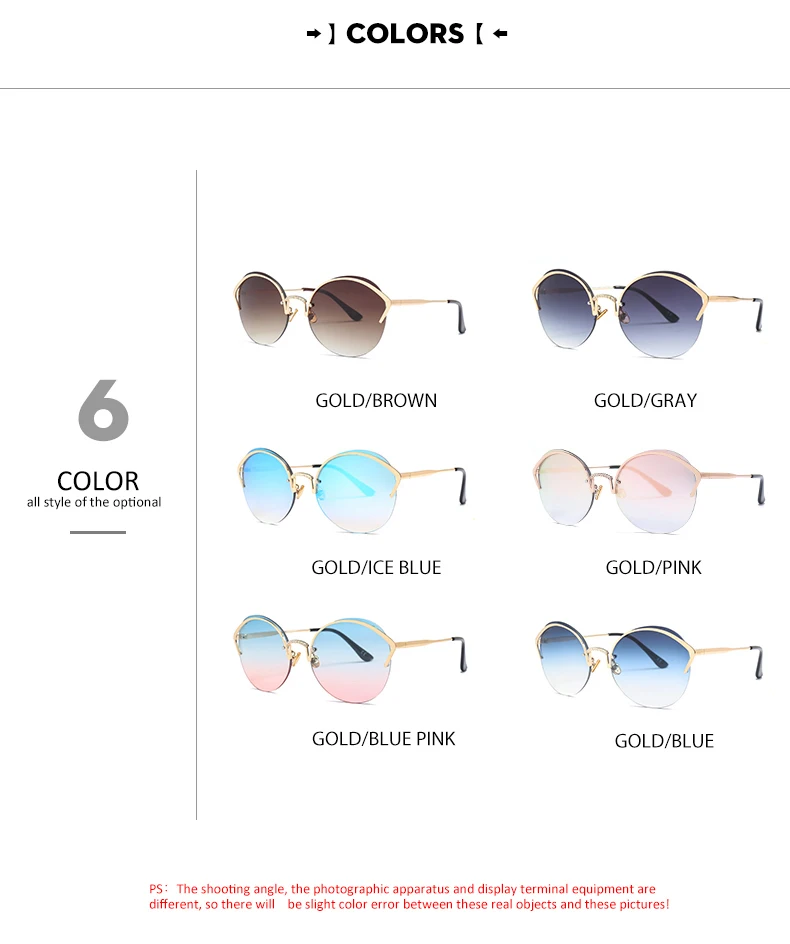 DENISA круглые линзы кошачий глаз солнцезащитные очки для девушек модные трендовые градиентные солнцезащитные очки для женщин полуоправы очки UV400 G22001