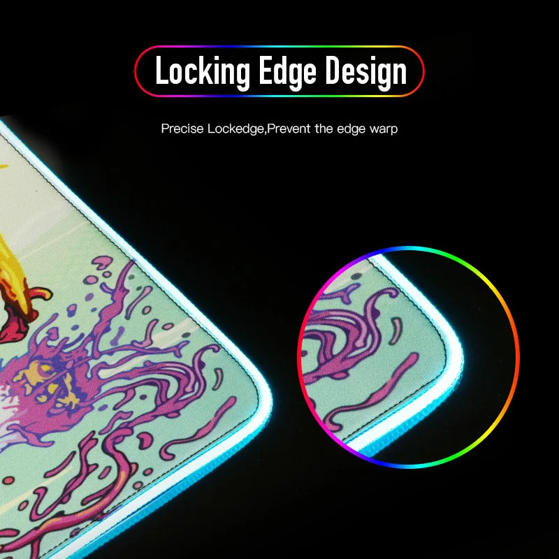 XGZ Large RGB LED Mouse Pad 7 Color USB Wired Lighting Gaming Gamer Non slip Colorful 3