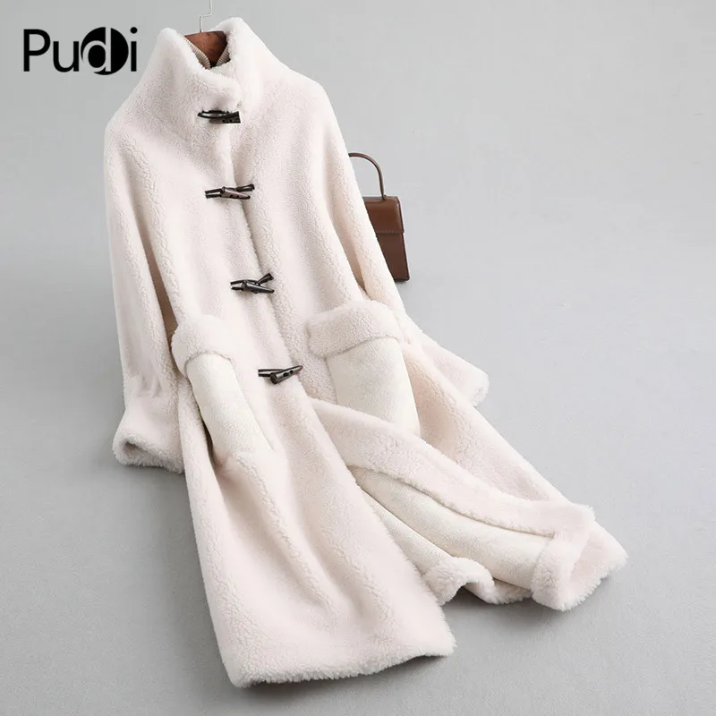 Зимнее женское пальто PUDI, 18% шерсти, меховое пальто, смешанный Акрил, Полиэстер, теплая куртка, меховое пальто для девочек, Женская куртка, пальто, A19522-1