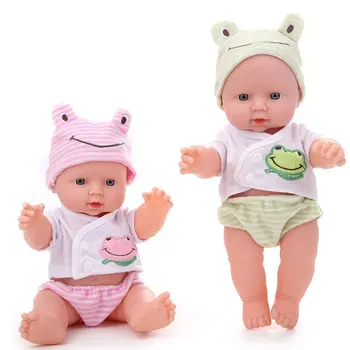 

30CM Full Body Silicone Reborn Dolls With Frog Clothes Cap Lifelike Baby Newborn Realistic Bebe Reborn Doll Toys Soft Cute Gifts