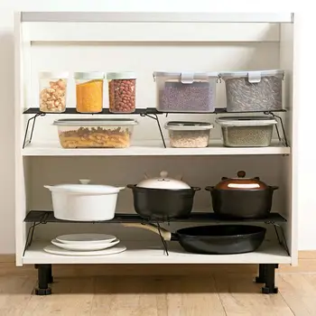 

Iron Expansible Kitchen Rack Storage Shelf Closet Organizer Dish Rack Spice Jars Holder Sauce Bottle Shelves Kitchen Organizer