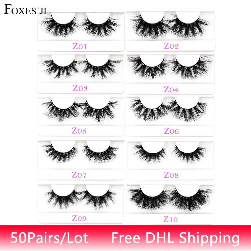 FOXESJI 50pairs 3D Mink Lashes Eyelashes Cross Thick Dramatic Fluffy Natural Soft False Eye Wholesale Free DHL | Красота и здоровье
