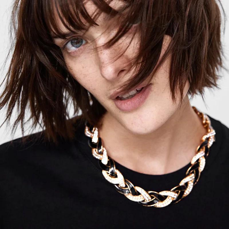 

New Style Joint Chain Ring Necklace Western Style Alloy Cool Accessories Distribution Supply of Goods Accessories 10106