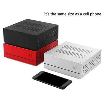

B01 Mini ITX Computer Case Chassis Aluminum/Glass Briefcase Home Theater Computer Box Desktop PC Enclosure