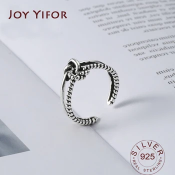 

Authentic 925 Sterling Silver Simple Minimalist Open Adjustable Finger Rings for Women Fashion Band Female Bijoux