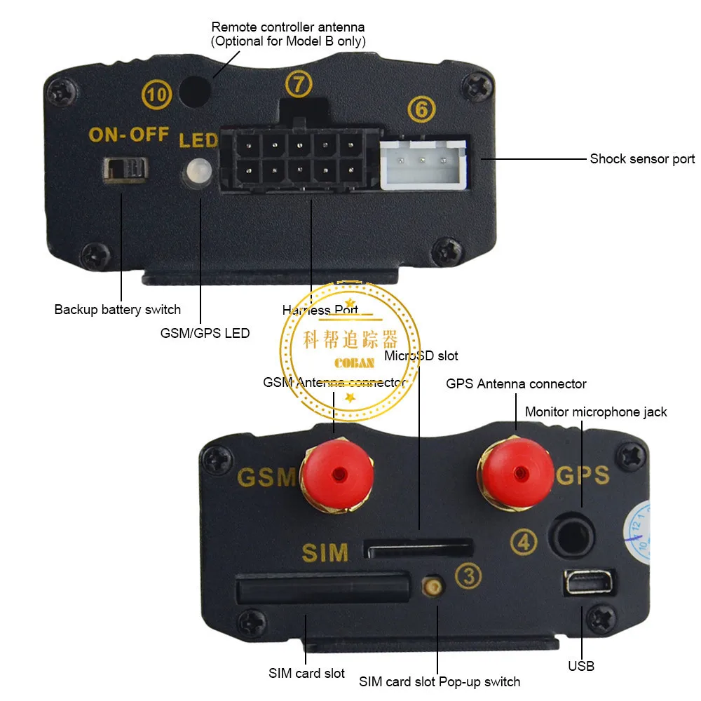 Бренд Coban Gsm/gprs отслеживающий автомобильный gps-трекер Tk103a Tk103 Gps103a трекер в реальном времени датчик удара двери Acc сигнализация