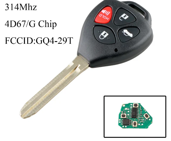 SPCFOR 3+ 1 замена кнопок дистанционного брелока 314 МГц G4D67 чип для Toyota Corolla 2010 2011 2012 2013 для ключей Toyota GQ4-29T