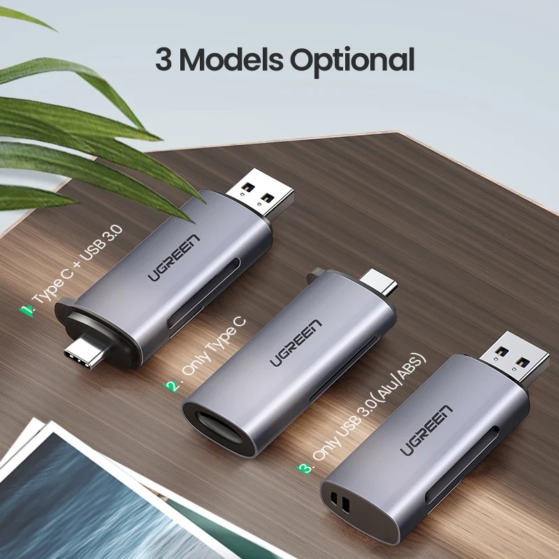 Ugreen Card Reader USB 3.0 Type C to SD Micro SD TF Adapter for laptop Accessories OTG Cardreader Smart Memory SD Card Reader