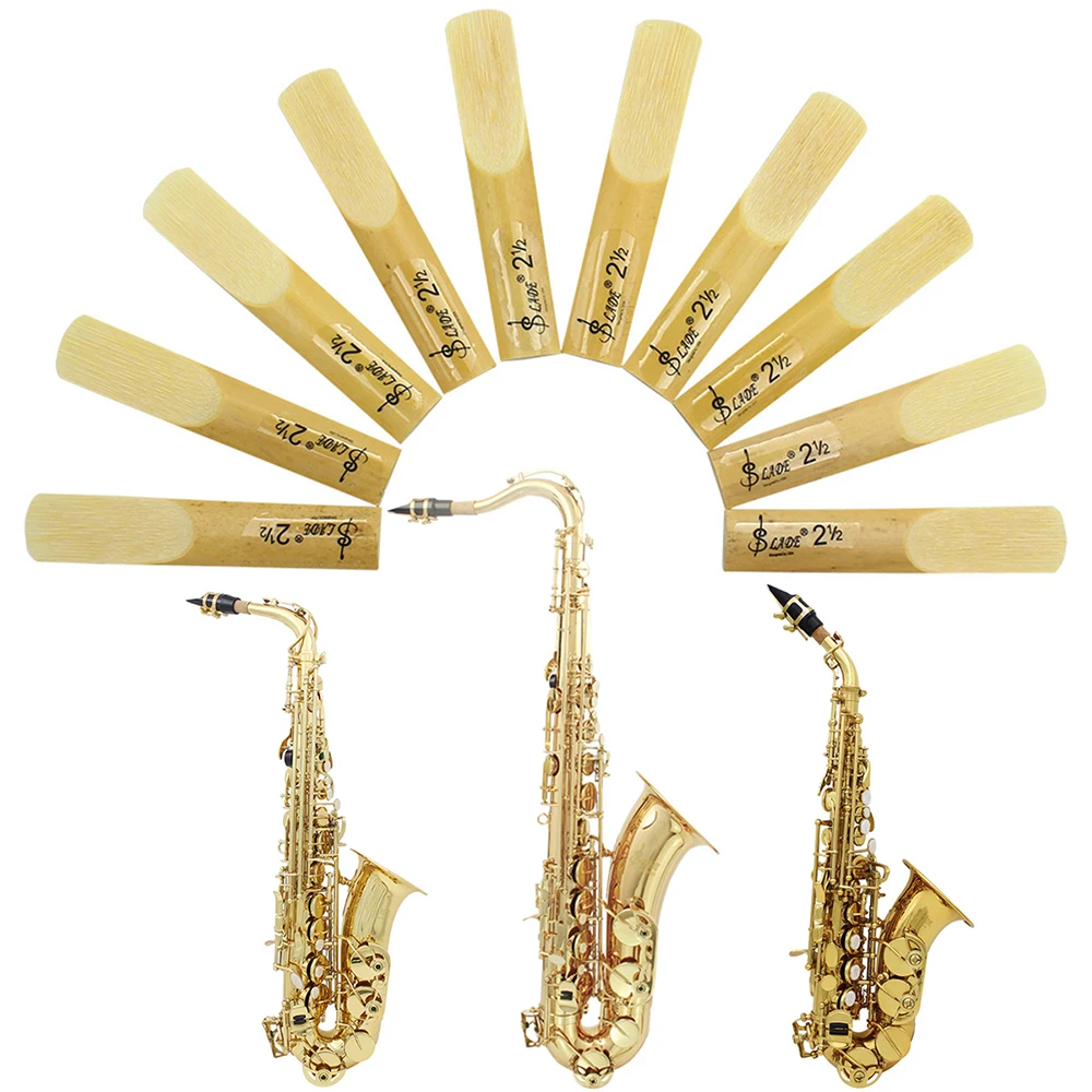 10 шт./упаковка саксофон-сопрано Eb Alto Sax сила тростника 2 5 Bb тенор-саксофон язычок