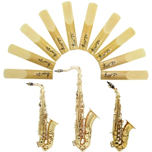 Lengüetas para saxofón Soprano Eb Alto, accesorio para instrumentos de viento de madera, potencia de 2,5 Bb, Tenor, caña, paquete de 10