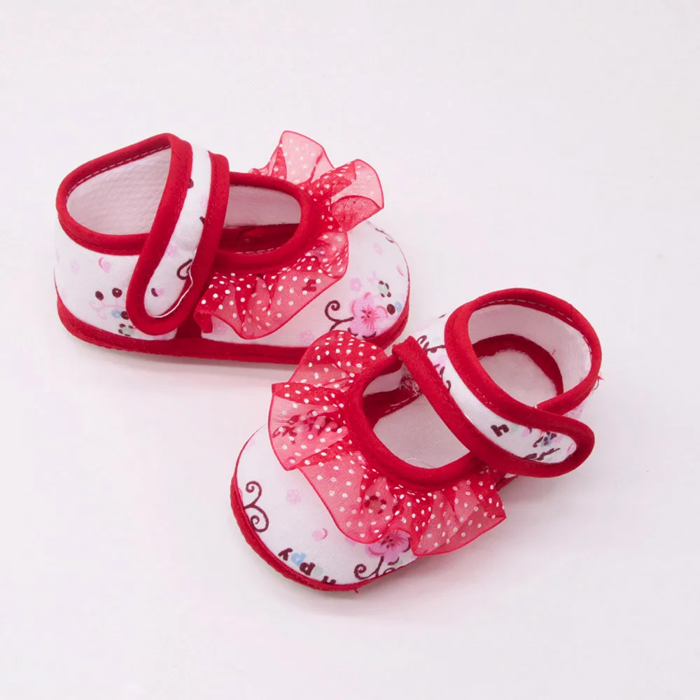 1 пара Хлопковых Носков для маленьких обувь новорожденного; мягкая удобная обувь на толстой подошве, Цветочный принт Повседневное обувь для колыбельки zapatos bebe