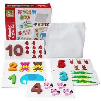 

Map Reading Digital Card Baby Toy Montessori Materials Educational Wooden Toys for Children Math Toy for Kids Number Matching