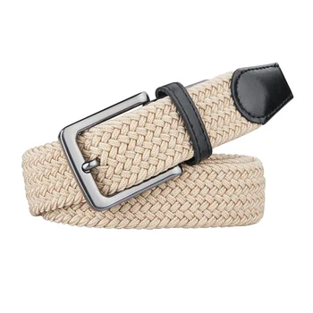 

8 Color Casual Solid Color Stretch Woven Belt Women's Unisex Canvas Elastic Belts For Women Jeans Elastique Modeling Belt