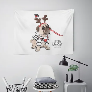 

Cute Animal Hanging Mat Dog Reindeer Snowflake Bird Horse Cartoon Wall Hanging Living Room Polyester Decoration Throwing Blanket
