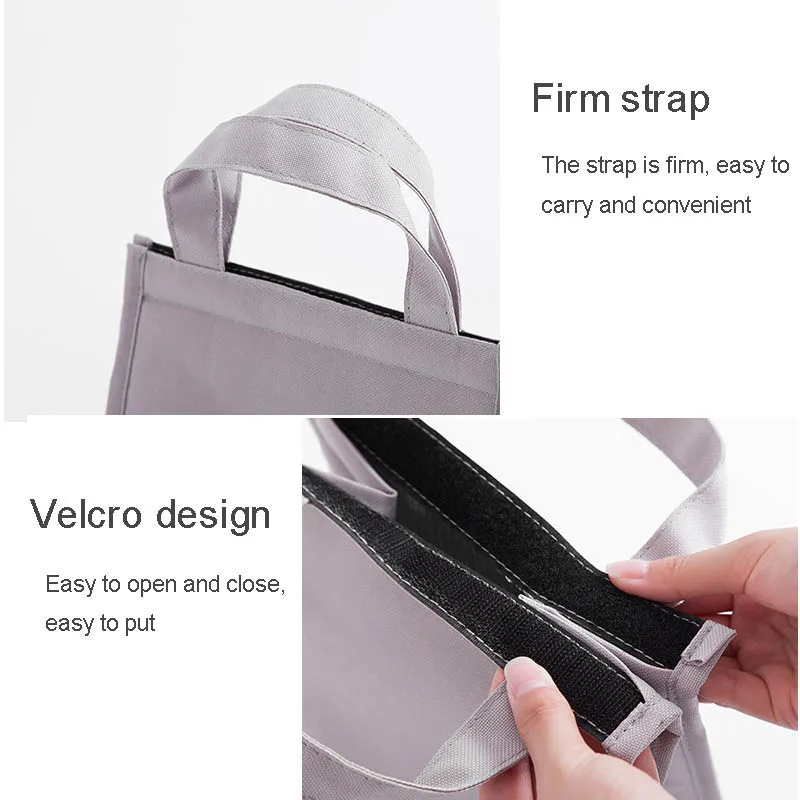 Wine Picnic Bags For Girl Outdoor Camping Foldable Beach Picnic Bag Canvas Insulated Thermal Food Lunch Box for Student Women