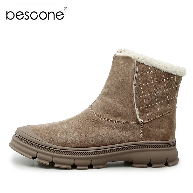 BESCONE/мужские модные ботильоны; мужские уличные теплые зимние шерстяные ботинки без застежки; повседневные рабочие 7833