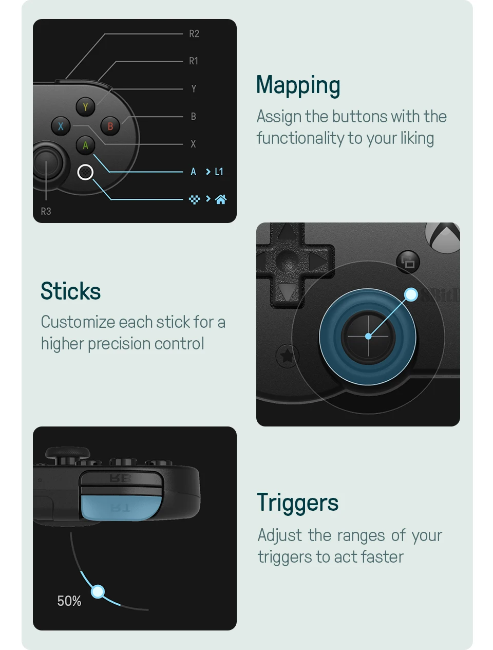 8BitDo SN30 Pro for Xbox cloud gaming on Android includes clip - Android